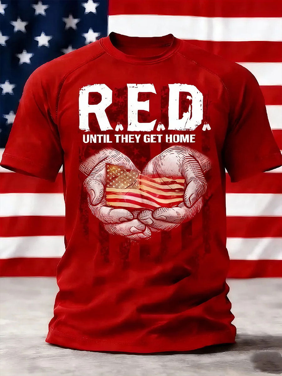 Men's 'Red until they get home' T-shirts
