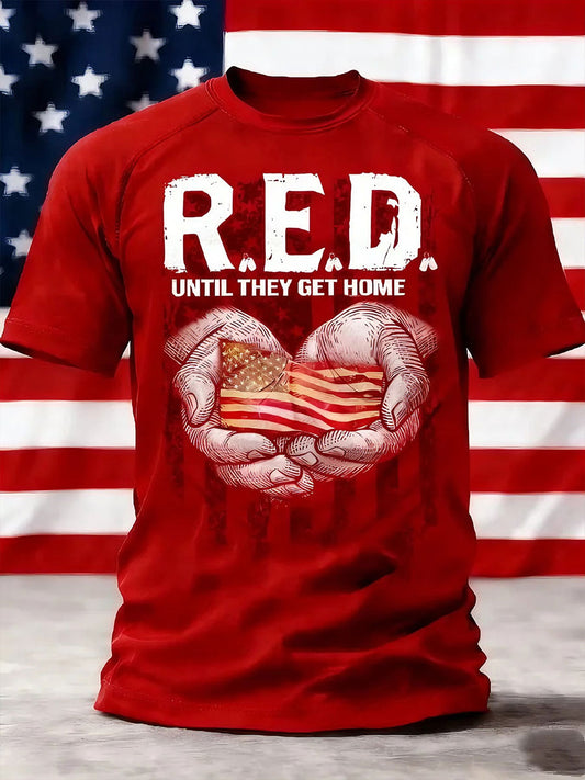 Men's 'Red until they get home' T-shirts