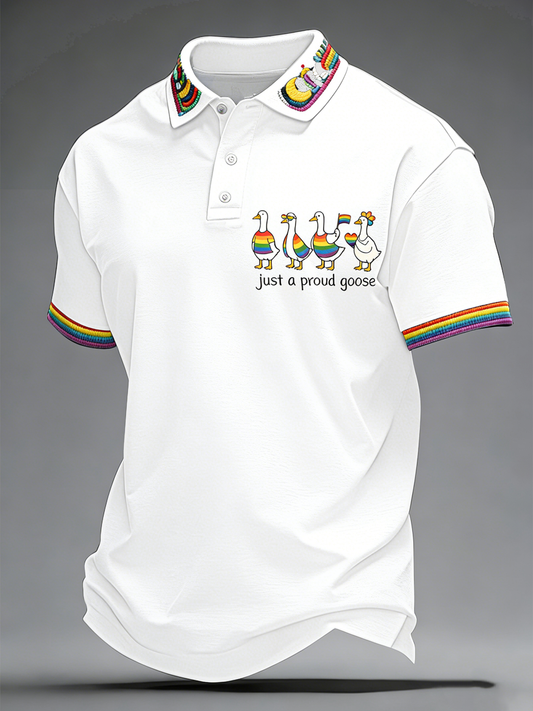 Men's Funny Pride Duck Pride Month polo shirt