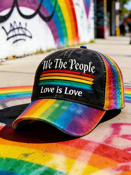 Unisex Pride Month Rainbow Art  Print Hat