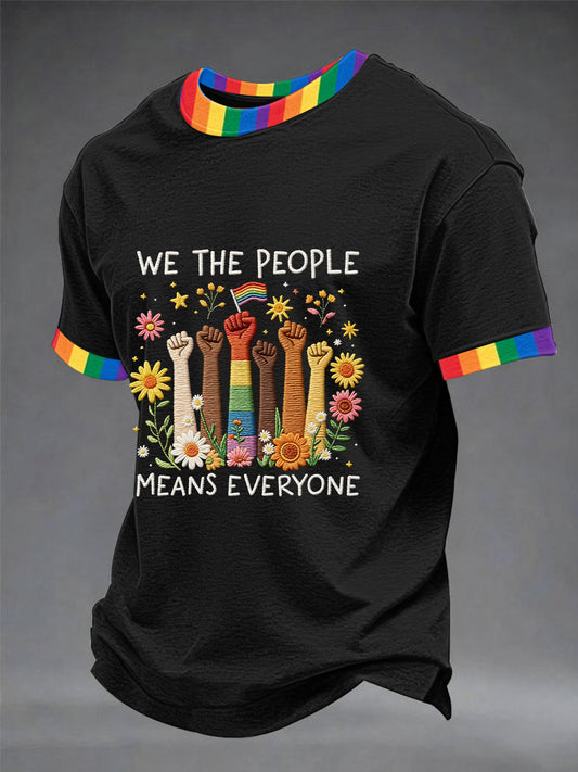 Men's 'We The People Means Everyone' Printed Short Sleeve T-Shirt