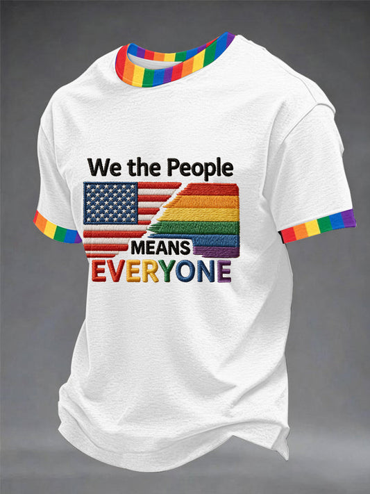 Men's 'We The People Means Everyone' Printed Short Sleeve T-Shirt