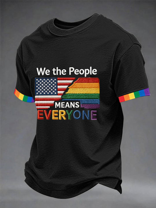 Men's 'We The People Means Everyone' Printed Short Sleeve T-Shirt