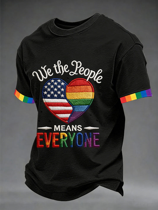 Men's 'We The People Means Everyone' Printed Short Sleeve T-Shirt