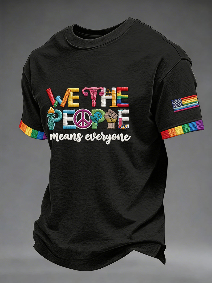 Men's 'We The People Means Everyone' Printed Short Sleeve T-Shirt