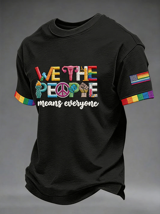 Men's 'We The People Means Everyone' Printed Short Sleeve T-Shirt