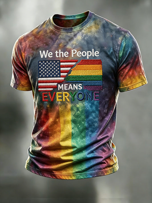 Men's 'We The People Means Everyone' Printed Short Sleeve T-Shirt