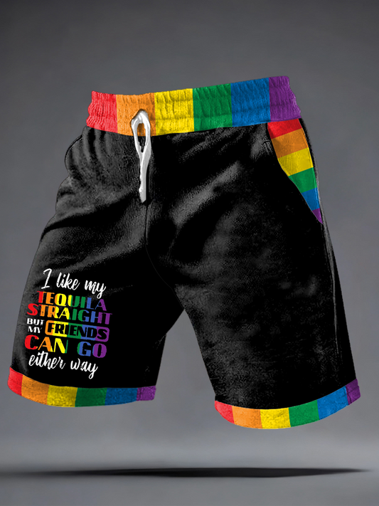 men's pride rainbow month shorts