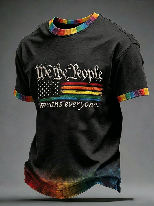 Men's 'We The People Means Everyone' Printed Casual T-Shirt