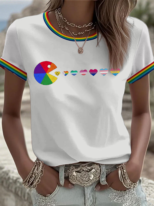 Women's pride rainbow month short-sleeved T-shirt