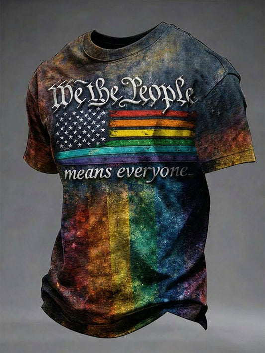 Men's 'We The People Means Everyone' Printed Casual T-Shirt