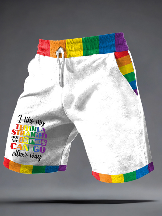 men's pride rainbow month shorts