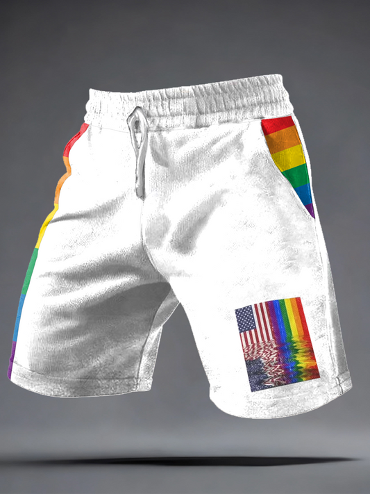 men's pride rainbow month shorts
