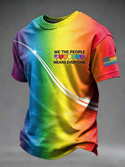 Men's Pride Month 'We The People Means Everyone' Printed Short Sleeve  T-shirt