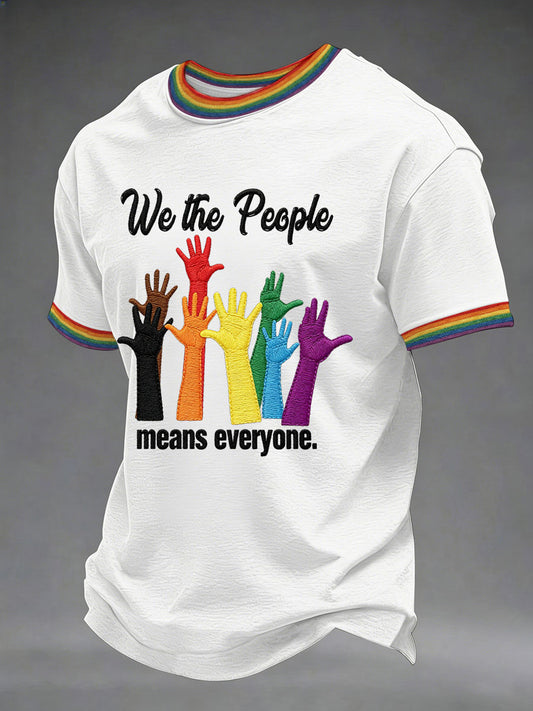 Men's "We The People Means Everyone" Printed Casual T-Shirt