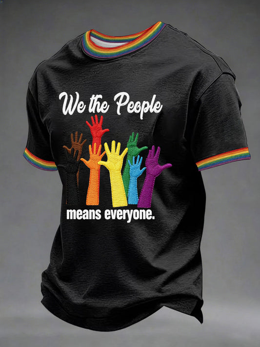 Men's "We The People Means Everyone" Printed Casual T-Shirt