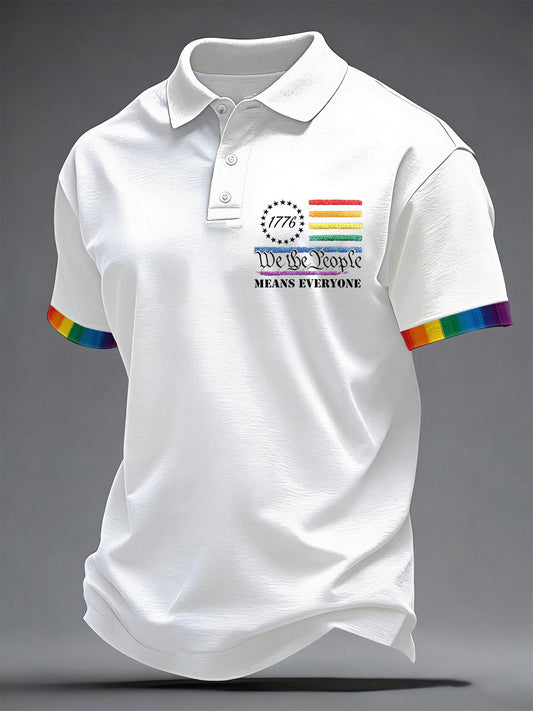 Men's "We The People Means Everyone" Printed Casual Top