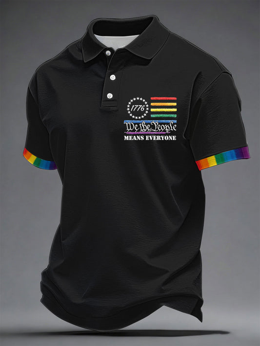Men's "We The People Means Everyone" Printed Casual Top