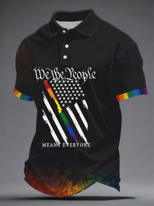 Men's "We The People Means Everyone" Printed Casual Top