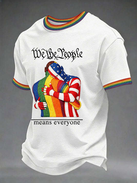 Men's "We The People Means Everyone" Printed Casual T-Shirt