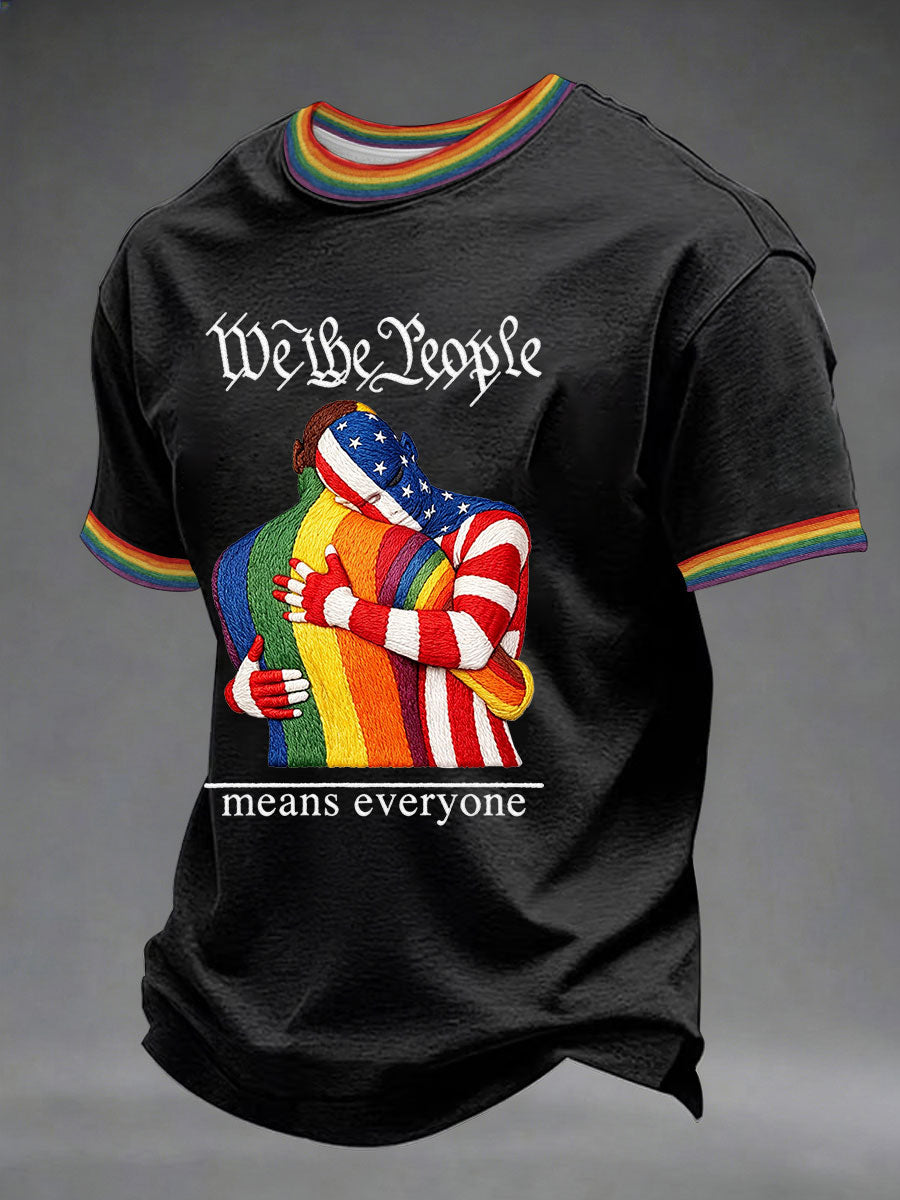 Men's "We The People Means Everyone" Printed Casual T-Shirt