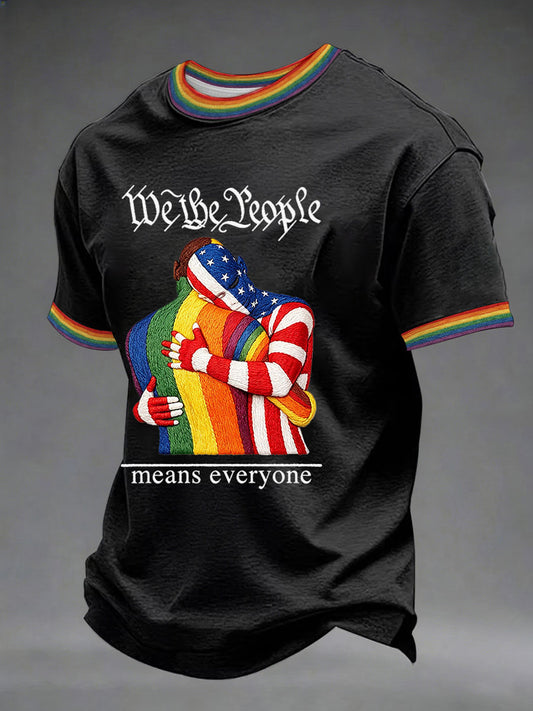 Men's "We The People Means Everyone" Printed Casual T-Shirt