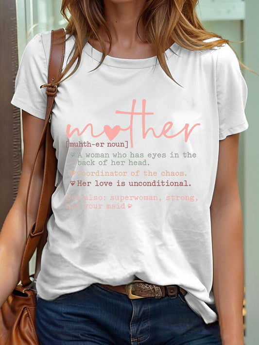 Women's Funny Mother's Day A Woman Who Has Eyes In The Back of Her Head Printed T-Shirt
