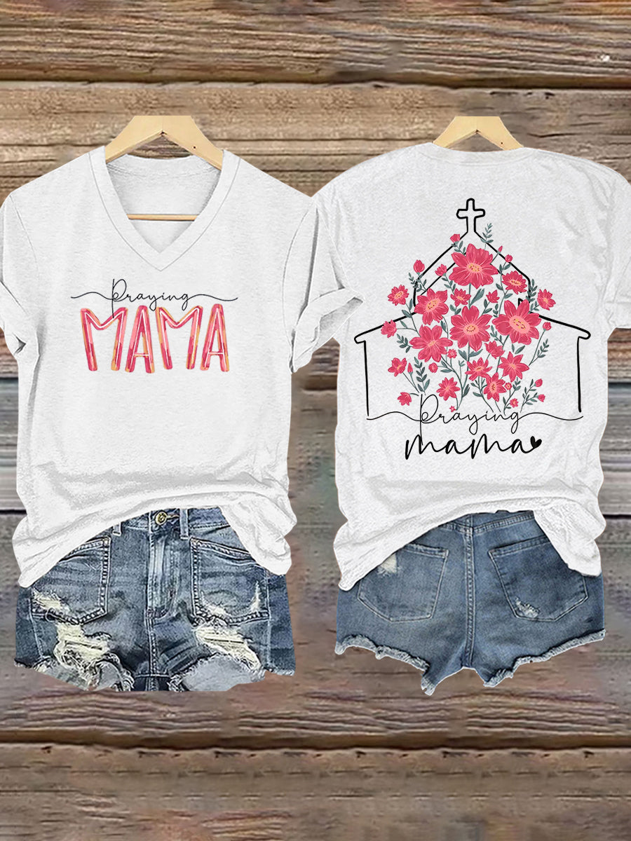 Women's Praying Mama floral print T-shirt