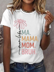 Women's Funny Ma Mama Mom Bruh Mother's Day Gift Casual Tee