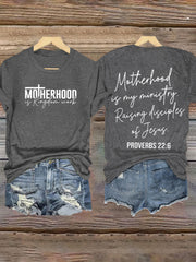 Women's Motherhood Is Kingdom Work printed T-shirt