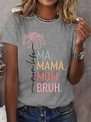 Women's Funny Ma Mama Mom Bruh Mother's Day Gift Casual Tee