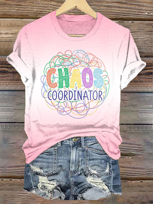 Women's Chaos Coordinator printed T-shirt