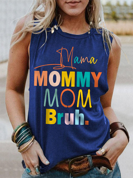 Women's Funny Mama Mommy Mom Bruh Mother's Day Gift Casual Tank Top