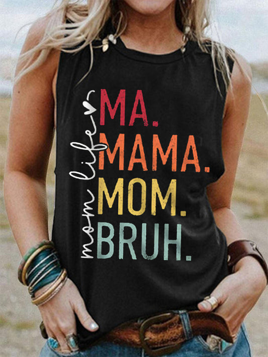 Women's Funny Ma Mama Mom Bruh Mother's Day Gift Casual Tank Top
