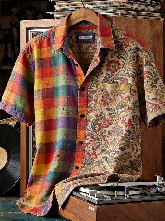 Men's Rainbow Art Print Casual Shirt