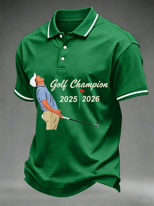 Men's 2026 Golf Champion Legend Rory McIlroy Print Casual Polo