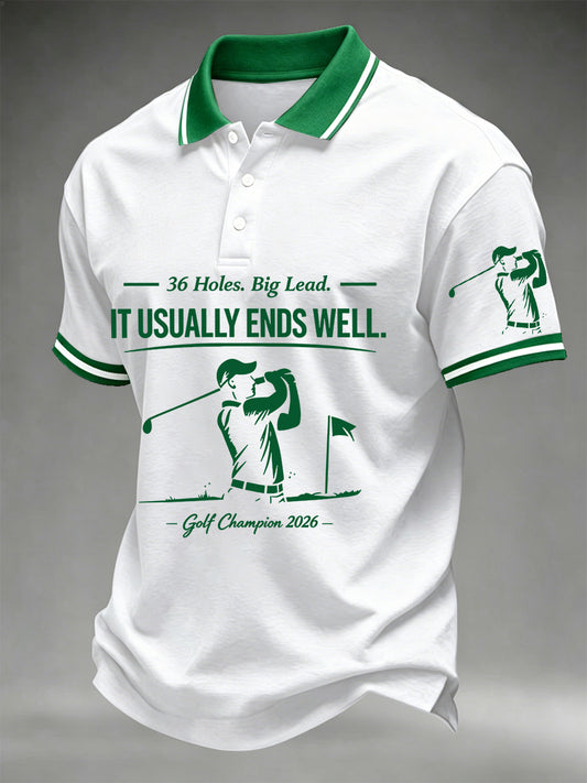 Men's 2026 Golf Champion Legend Rory McIlroy Print Casual Polo