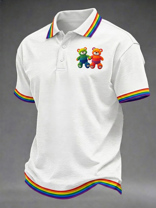 Men's Rainbow Bear Printed Shirt