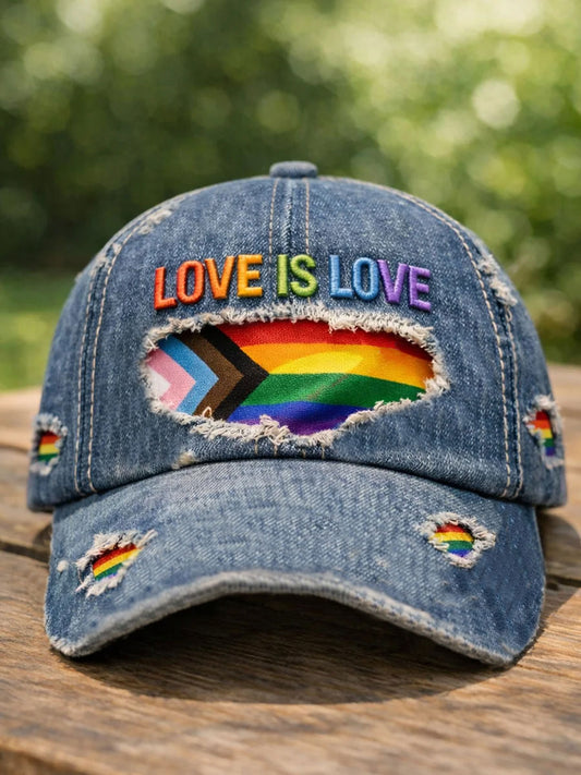 Unisex Pride Month LGBT Art 'LOVE IS LOVE' Print Hat