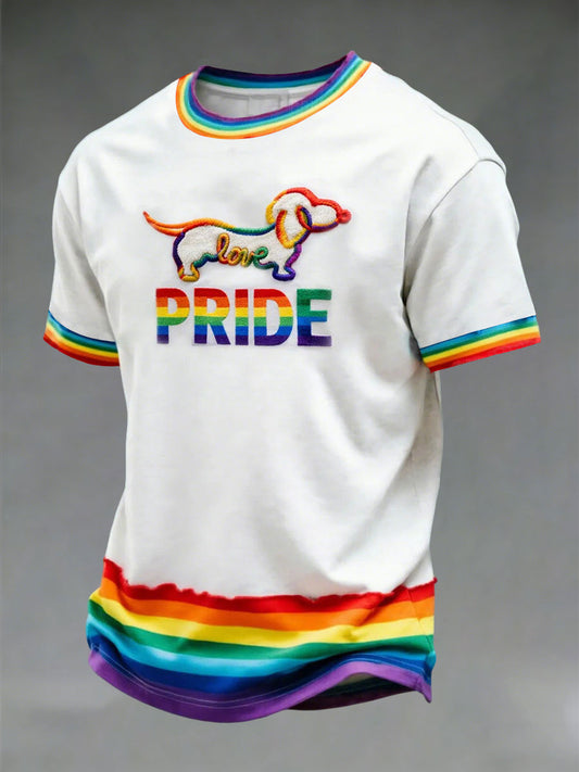 Men's Rainbow Print Casual T-shirt