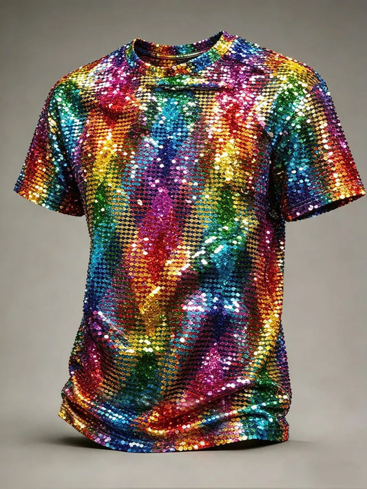 Men's LGBT Pride Month Rainbow Art Short Sleeve T-Shirt