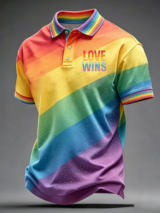Men's Pride Month Love Wins Print Casual Top