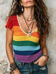Women's Rainbow Art Casual T-Shirt