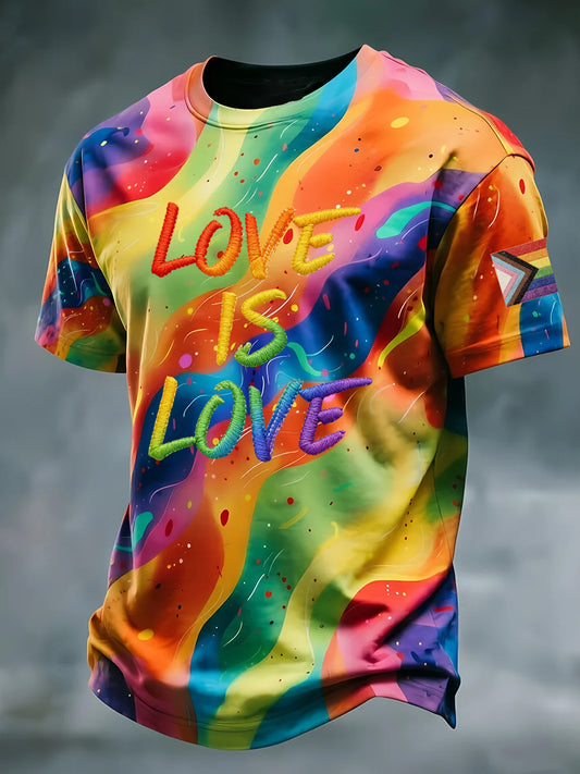 Men's Pride Month Love is Love Printed T-shirt