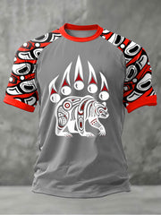Men's Indigenous Totem Art Print Casual T-Shirt
