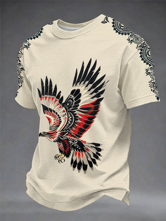 Men's Casual T-Shirt with Totem Print
