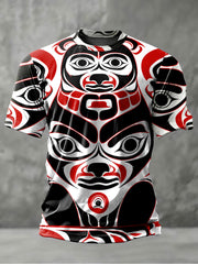 Men's Indigenous Totem Art Casual T-Shirt
