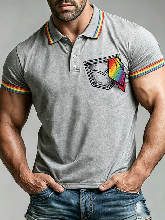 Men's Rainbow Pride Month Print polo shirt