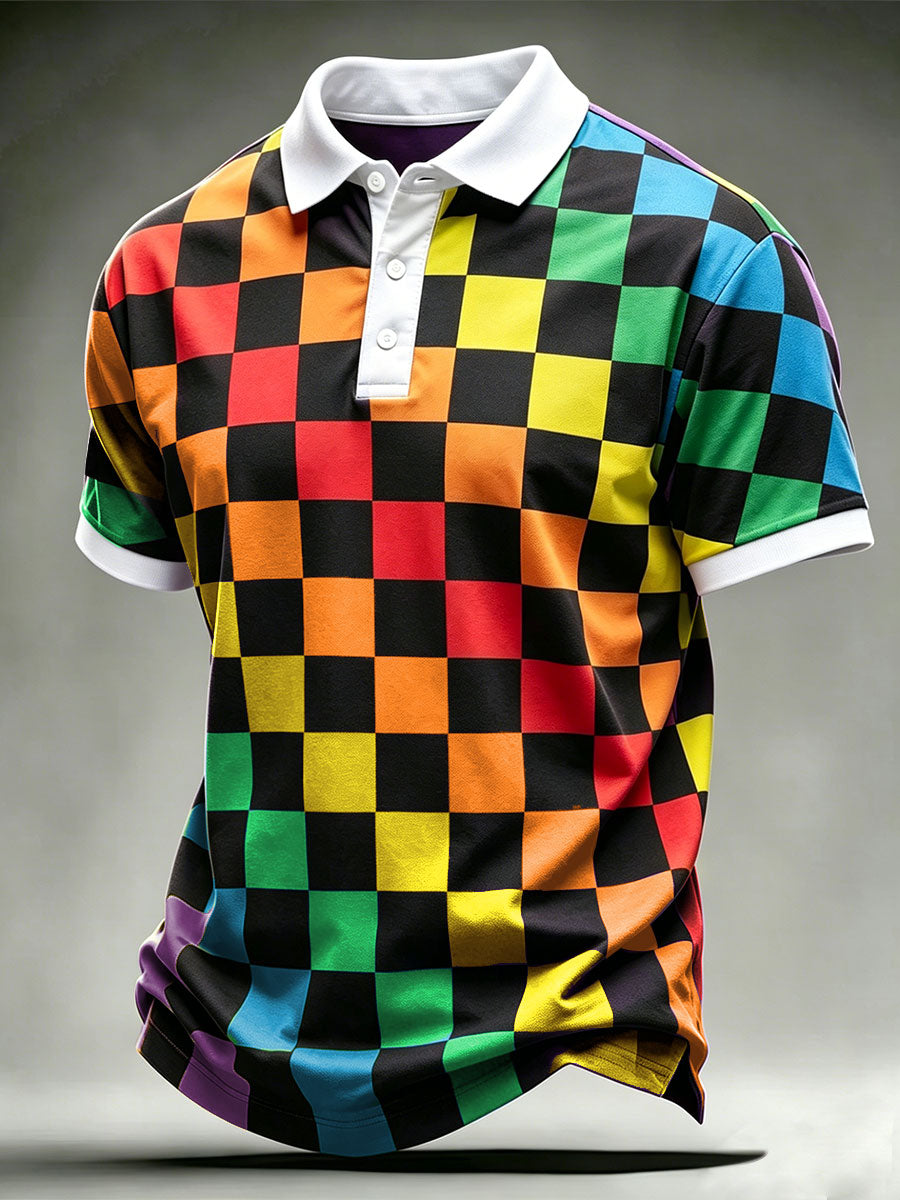 Men's Pride Month Rainbow Art Short Sleeve Top