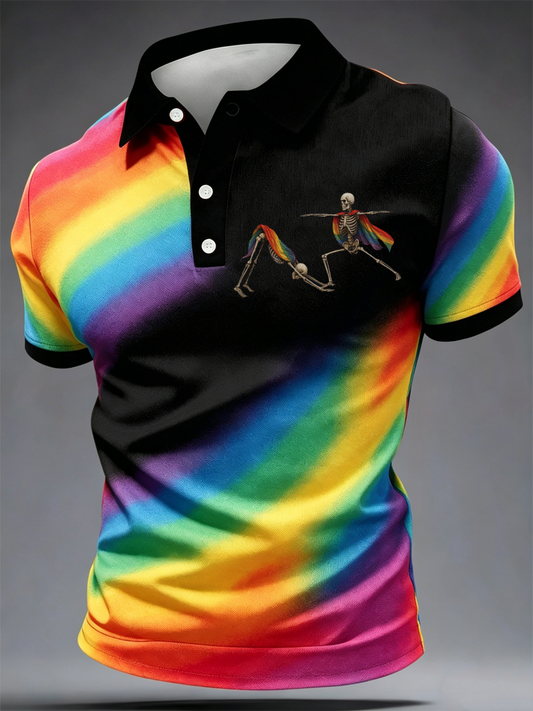 Men's Rainbow Pride Month Print polo shirt